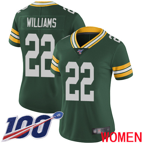 Green Bay Packers Limited Green Women #22 Williams Dexter Home Jersey Nike NFL 100th Season Vapor Untouchable